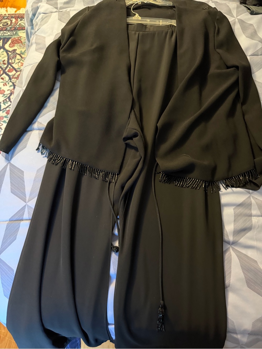 Rabbit Rabbit Rabbit Black Beaded-Trim Pant Suit with Jacket